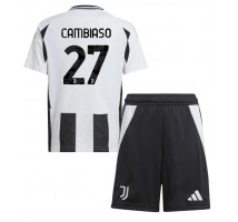 Juventus Andrea Cambiaso #27 Koszulka Podstawowa dzieci 2024-25 Krótki Rękaw (+ krótkie spodenki)